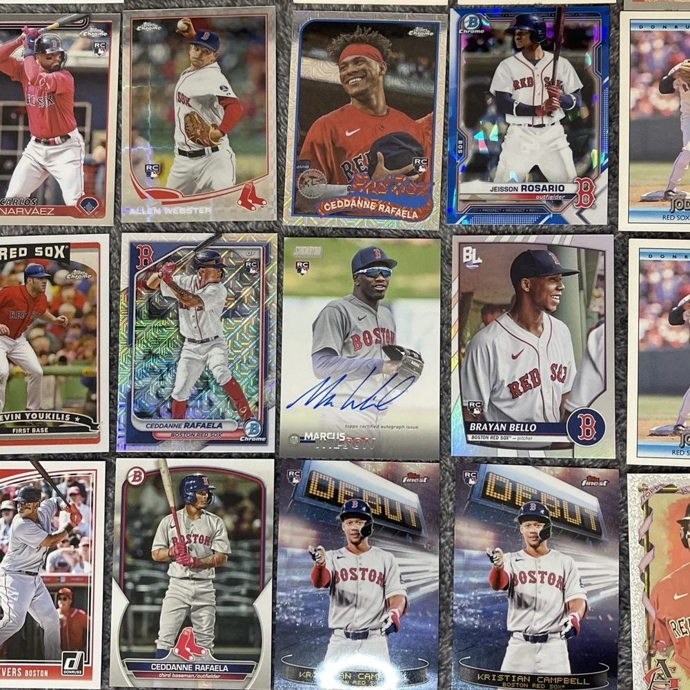 Boston Red Sox Baseball 21 Card Lot - Auto, Rookies,‎ Base, Insert, Parallel